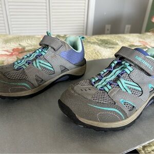 Merrell Kids' Gray and Teal Sneakers- Youth size 4